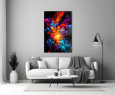Color Flower close-up showing cyan cloud and orange flame core