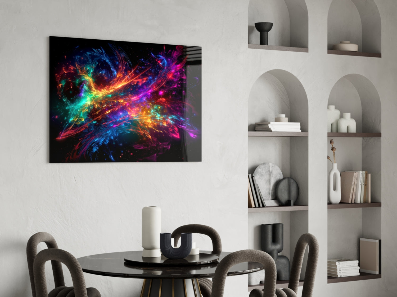 Colors of Space Glass Wall Art || Designer Collection.