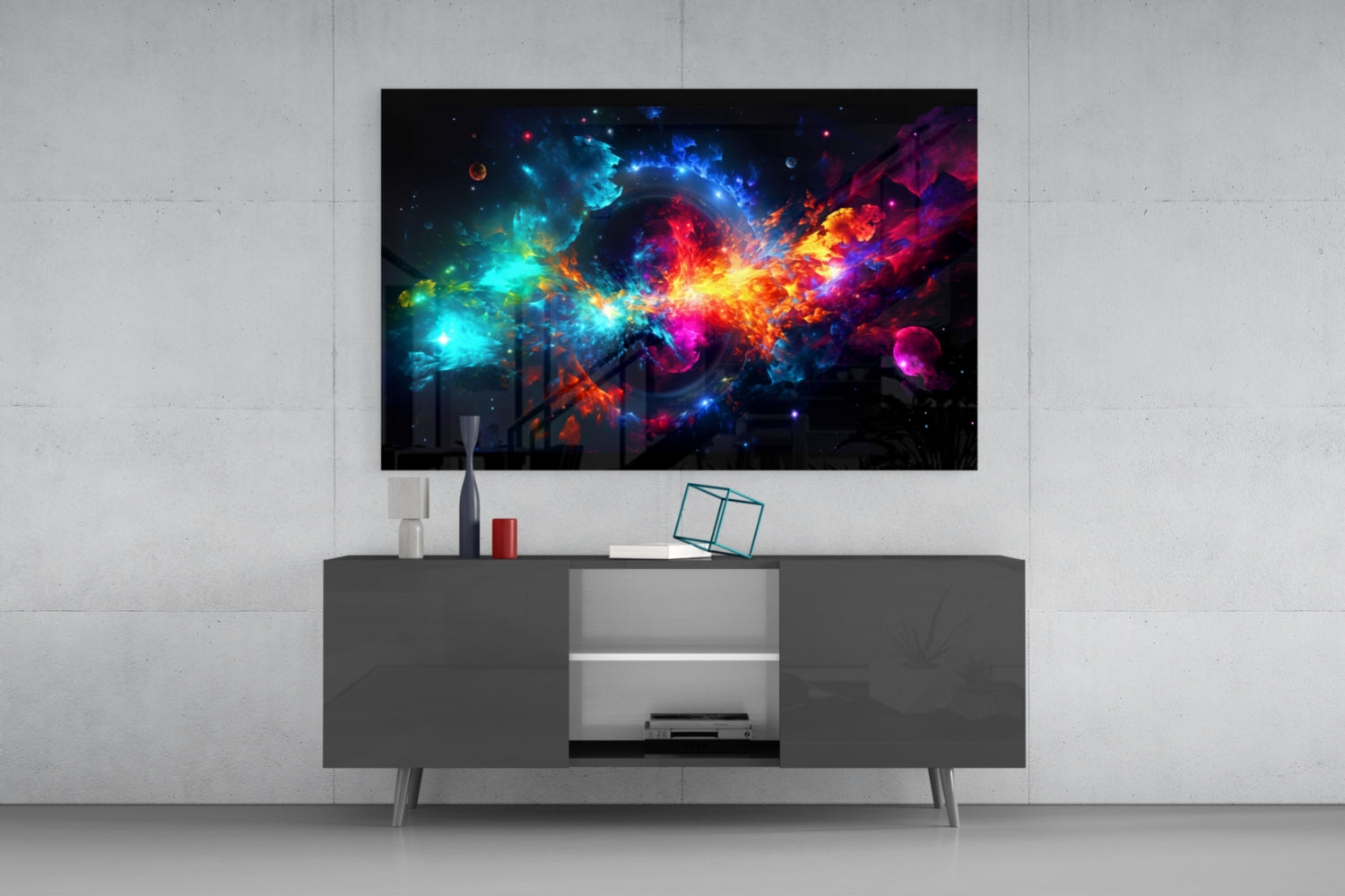 Colors of Space Glass Wall Art || Designer Collection.
