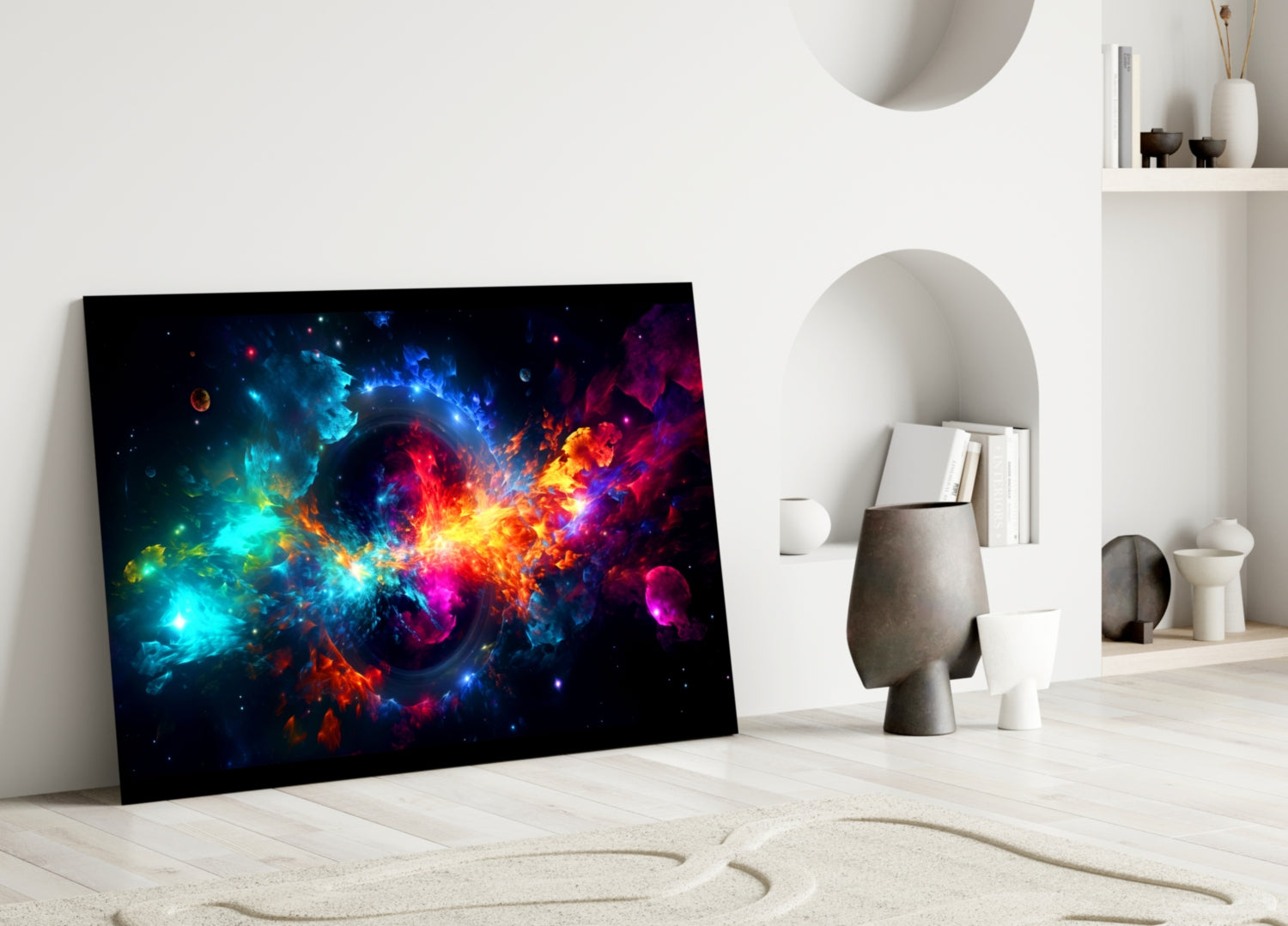 Colors of Space Glass Wall Art || Designer Collection.