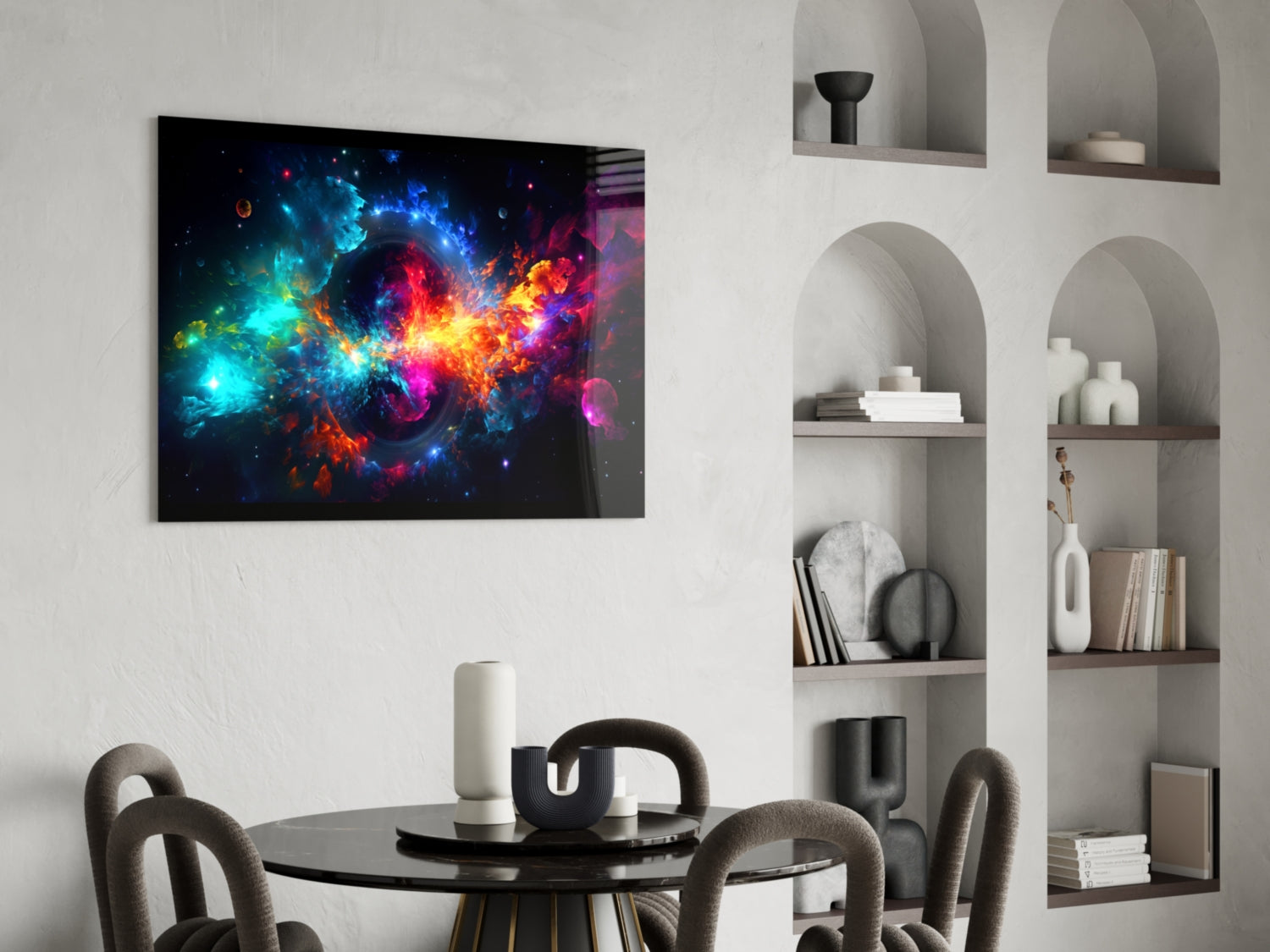 Colors of Space Glass Wall Art || Designer Collection.