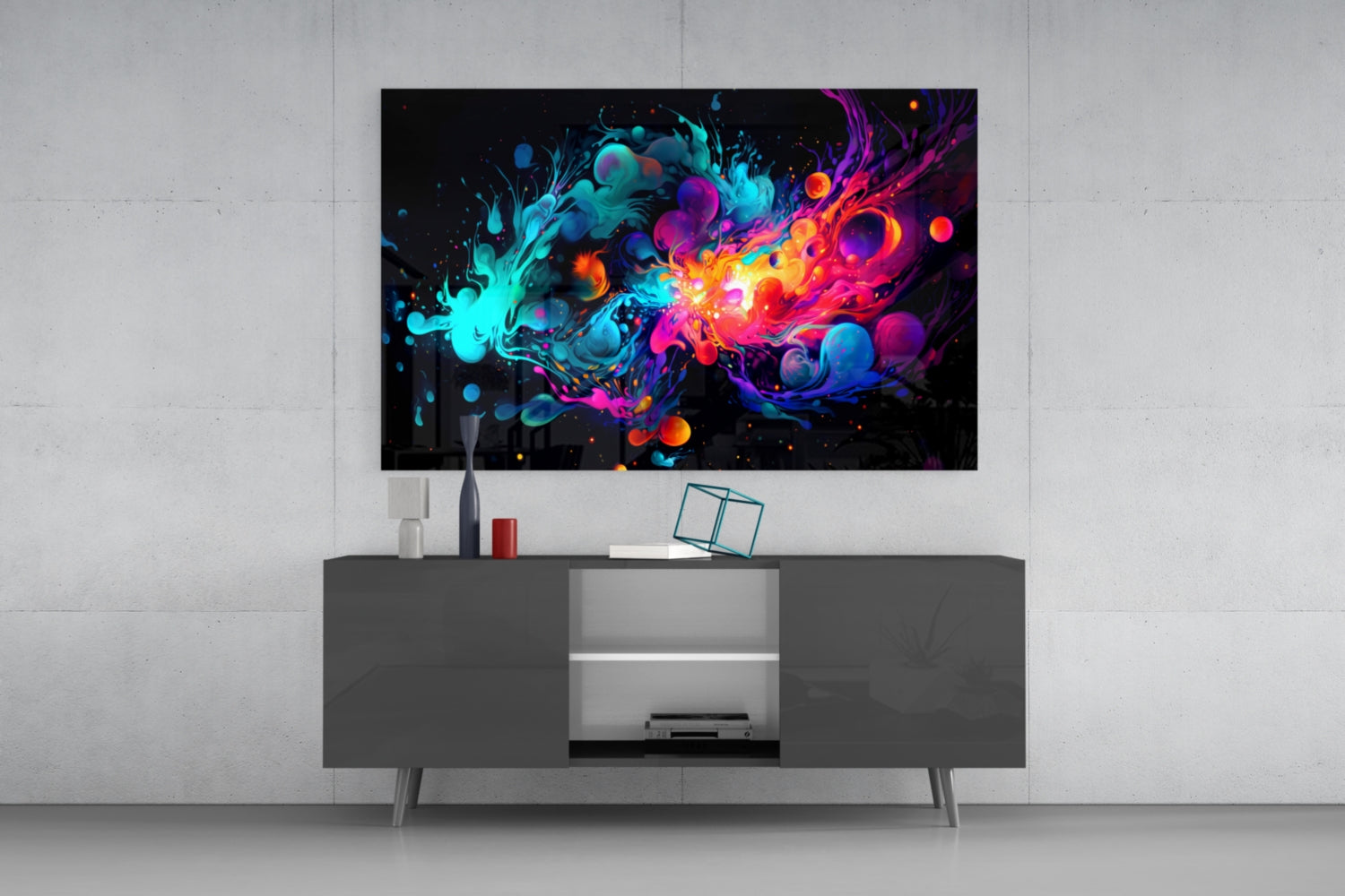 Colors of Space Glass Wall Art || Designer Collection.