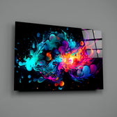 Liquid-cosmic panel bringing cinematic glow to a gaming den