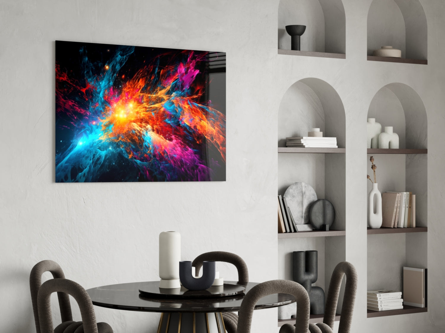 Colors of Space Glass Wall Art || Designer Collection.