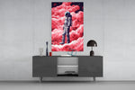 Astronaut on a Pinky Planet panel catching lamp light to reveal its cinematic glow