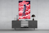 Astronaut on a Pinky Planet panel catching lamp light to reveal its cinematic glow