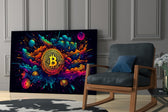 Bitcoin glass print enhancing a meeting room with statement ambition
