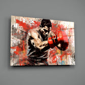 Noir-impact panel bringing painterly grit to a home gym