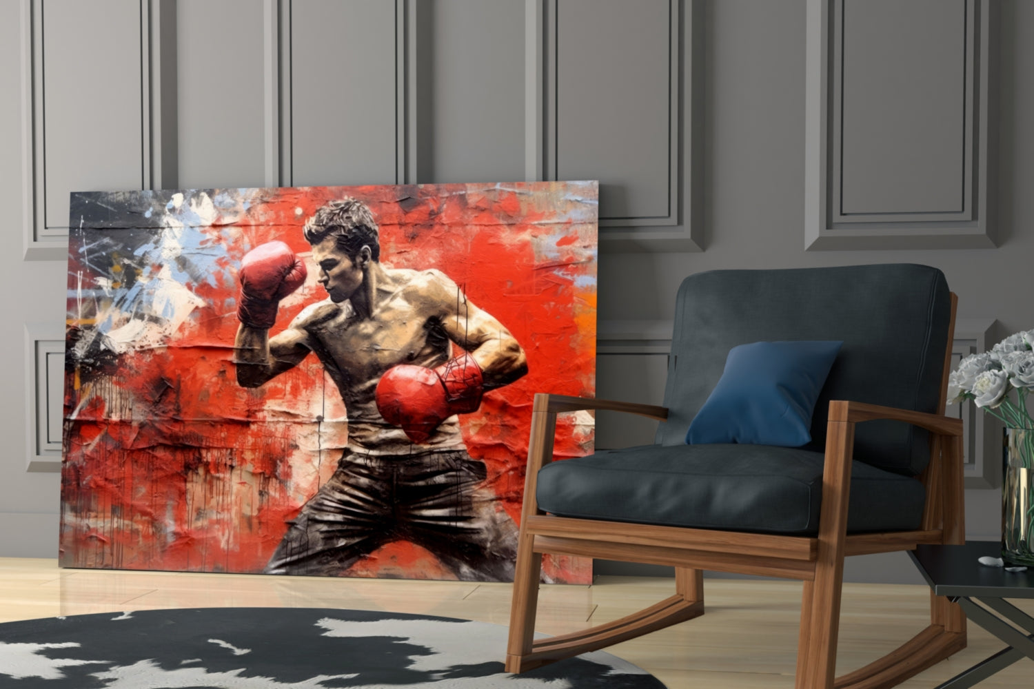 Boxing Glass Wall Art || Designer Collection.