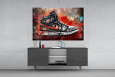 Sneakers panel catching lamp light to reveal its urban grit