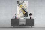 Marble panel catching lamp light to reveal its painterly depth