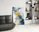 Marble panel adding editorial drama to a hallway