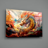 Eastern-dragon panel bringing painterly depth to a gaming den