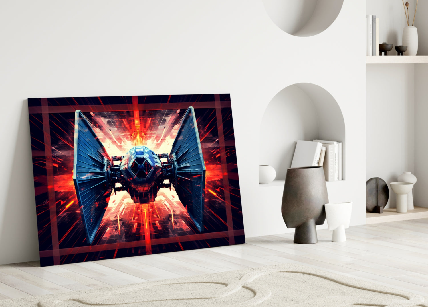Tie Fighter Glass Wall Art || Designer Collection.