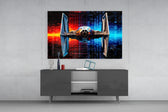 Tie Fighter panel catching lamp light to reveal its cinematic glow