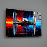 Mosaic-cosmic panel bringing cinematic glow to a gaming den