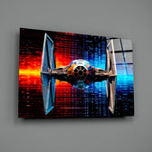 Mosaic-cosmic panel bringing cinematic glow to a gaming den