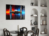 Tie Fighter panel adding editorial drama to a hallway