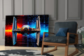 Tie Fighter glass print enhancing a den with statement firepower