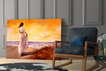 Beach Walk glass print enhancing a den with statement calm