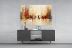 City Silhouette panel catching lamp light to reveal its painterly depth