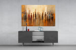 Silhouettes panel catching lamp light to reveal its painterly depth