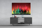 Forest of Colors panel catching lamp light to reveal its cinematic glow