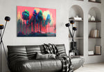 Forest of Colors glass wall art styled above a crib in a children's nursery