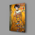 Klimt-mosaic panel bringing painterly depth to a dining room