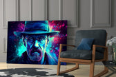 Heisenberg glass print enhancing a den with statement intellect