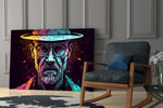 Heisenberg glass print enhancing a den with statement intellect