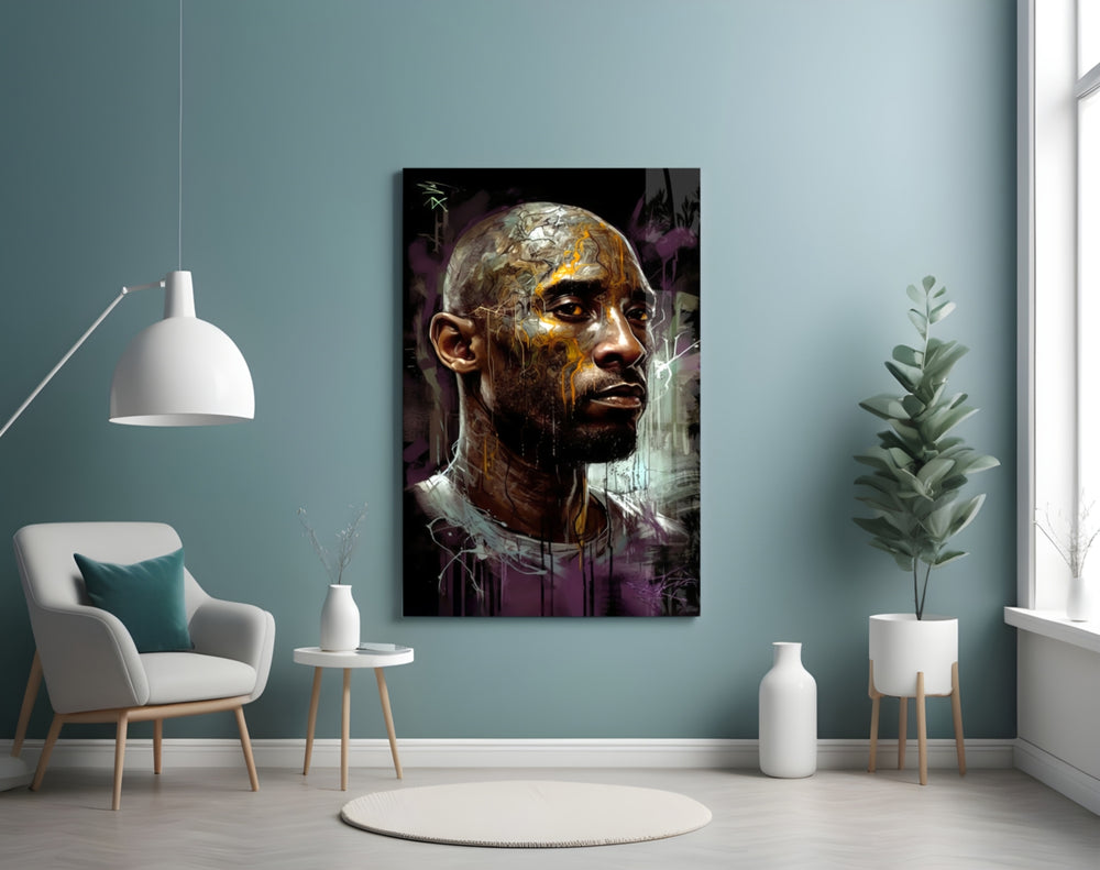 Kobe glass wall art styled above a sideboard in a media room