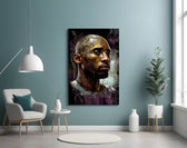 Kobe glass wall art styled above a sideboard in a media room