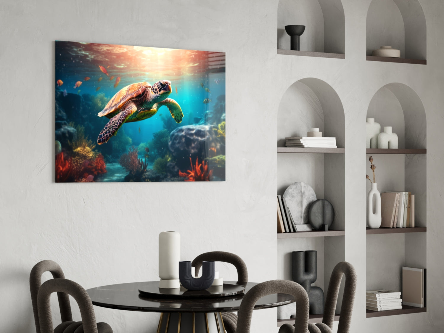 Sea Turtle Glass Wall Art || Designer Collection.