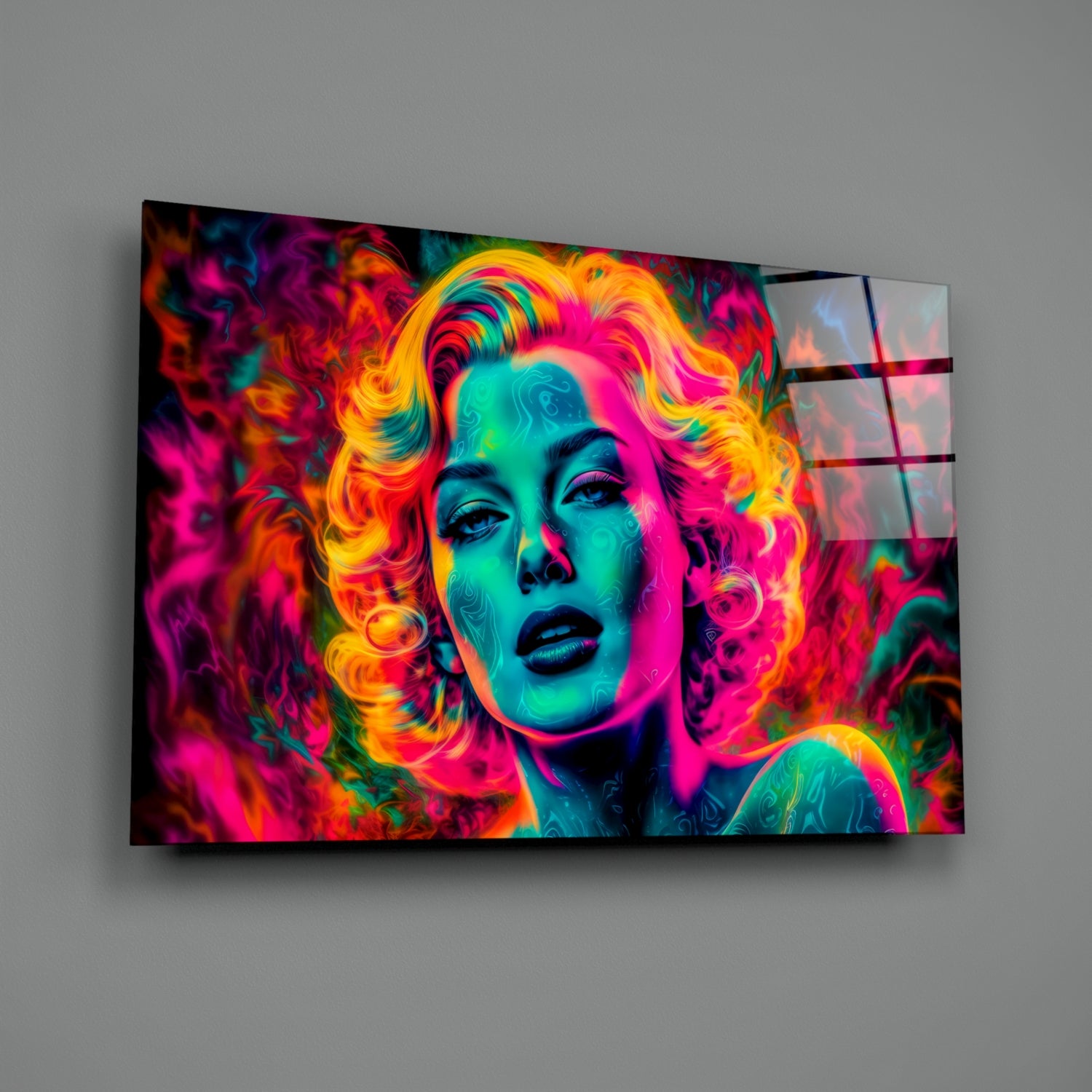 Girl in Fire Glass Wall Art || Designer Collection.