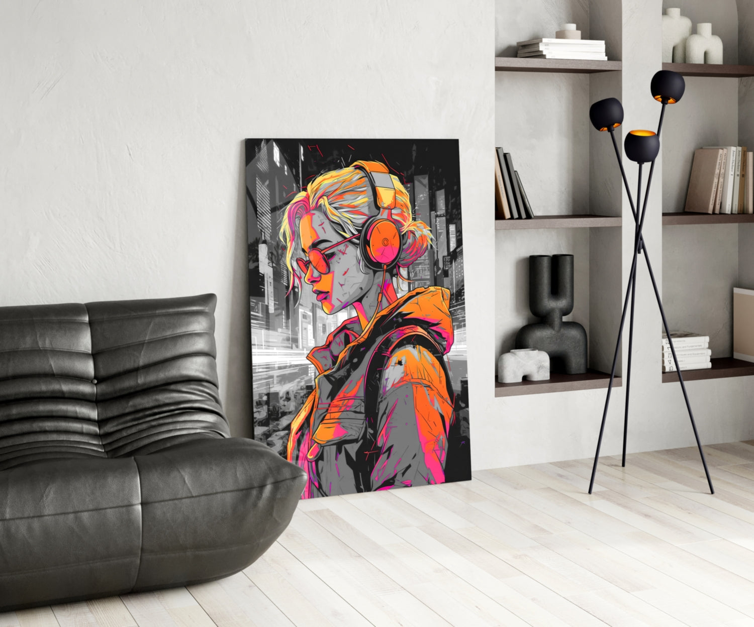 Music Girl Glass Wall Art || Designer Collection.