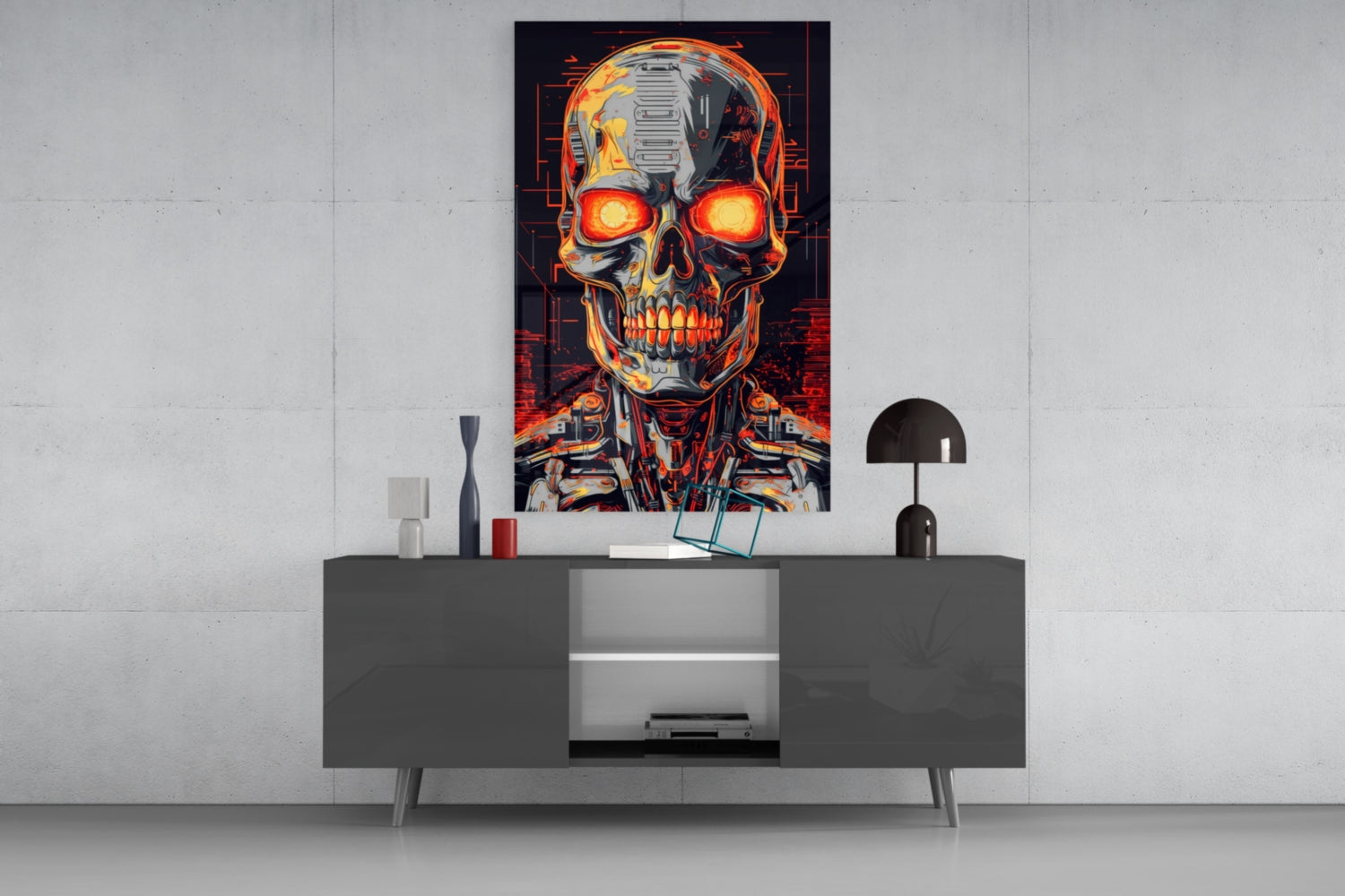 Mechanic Face Glass Wall Art || Designer Collection.
