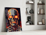 Mechanic Face glass print enhancing a den with statement firepower