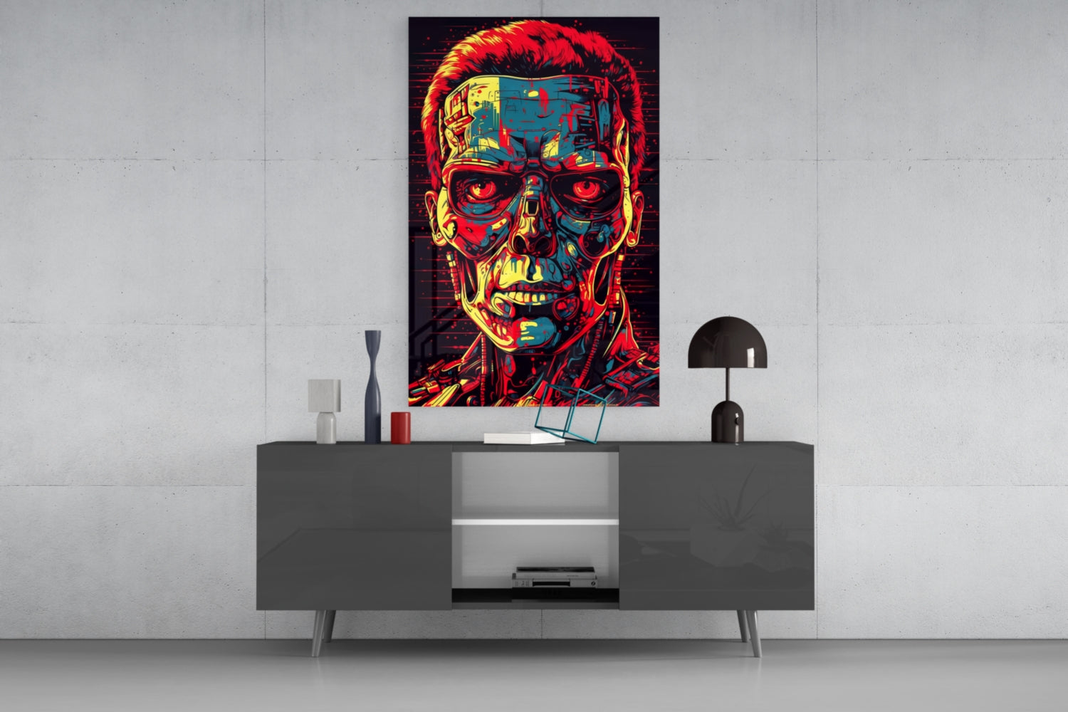 Mechanic Face Glass Wall Art || Designer Collection.