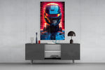 RoboCop panel catching lamp light to reveal its cinematic glow