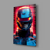 Cinematic-cyborg panel bringing cinematic glow to a gaming den