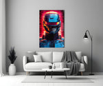 RoboCop close-up showing dome helmet and visor slit