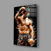 Painterly-Rocky panel bringing painterly grit to a home gym