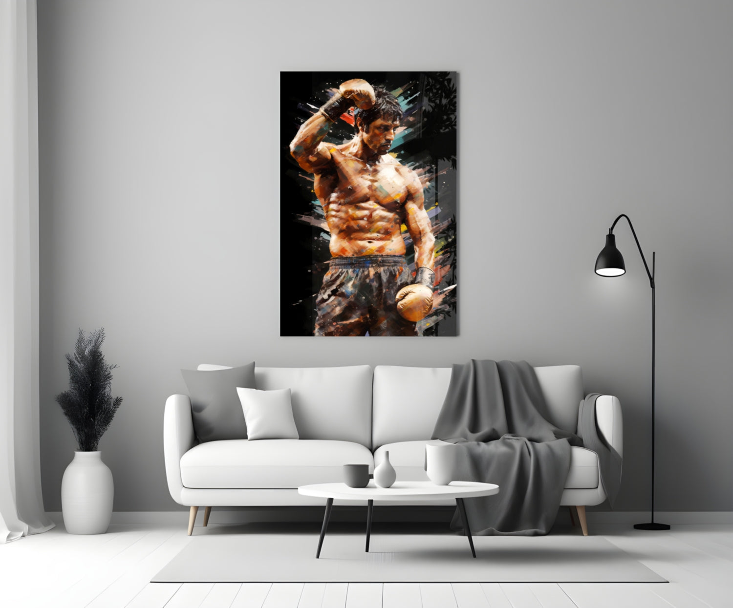 Fighter Glass Wall Art || Designer Collection.