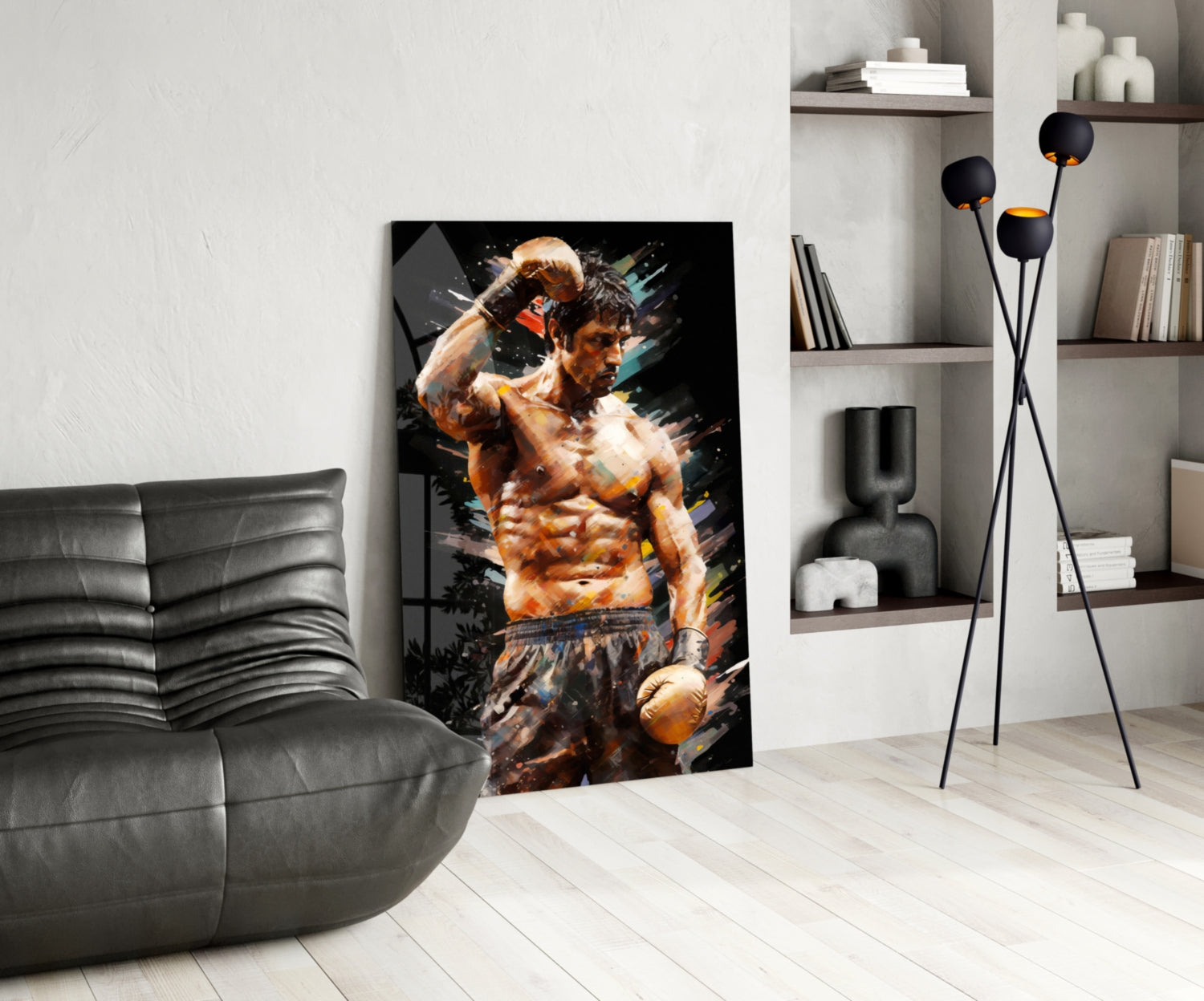 Fighter Glass Wall Art || Designer Collection.