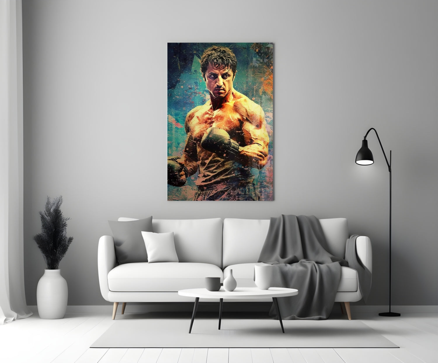 Fighter Glass Wall Art || Designer Collection.