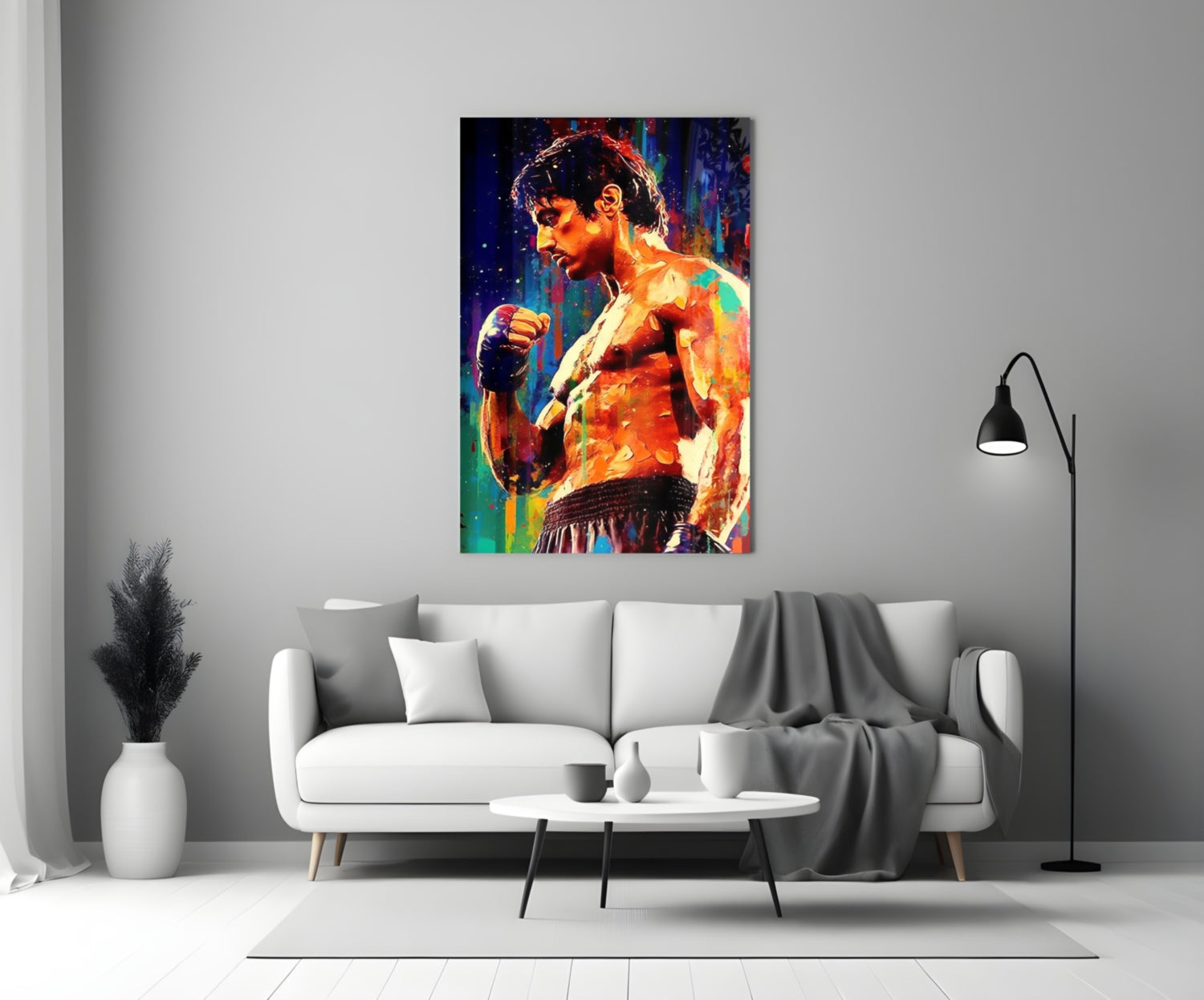 Fighter Glass Wall Art || Designer Collection.