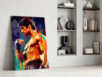 Fighter glass print enhancing a den with statement firepower