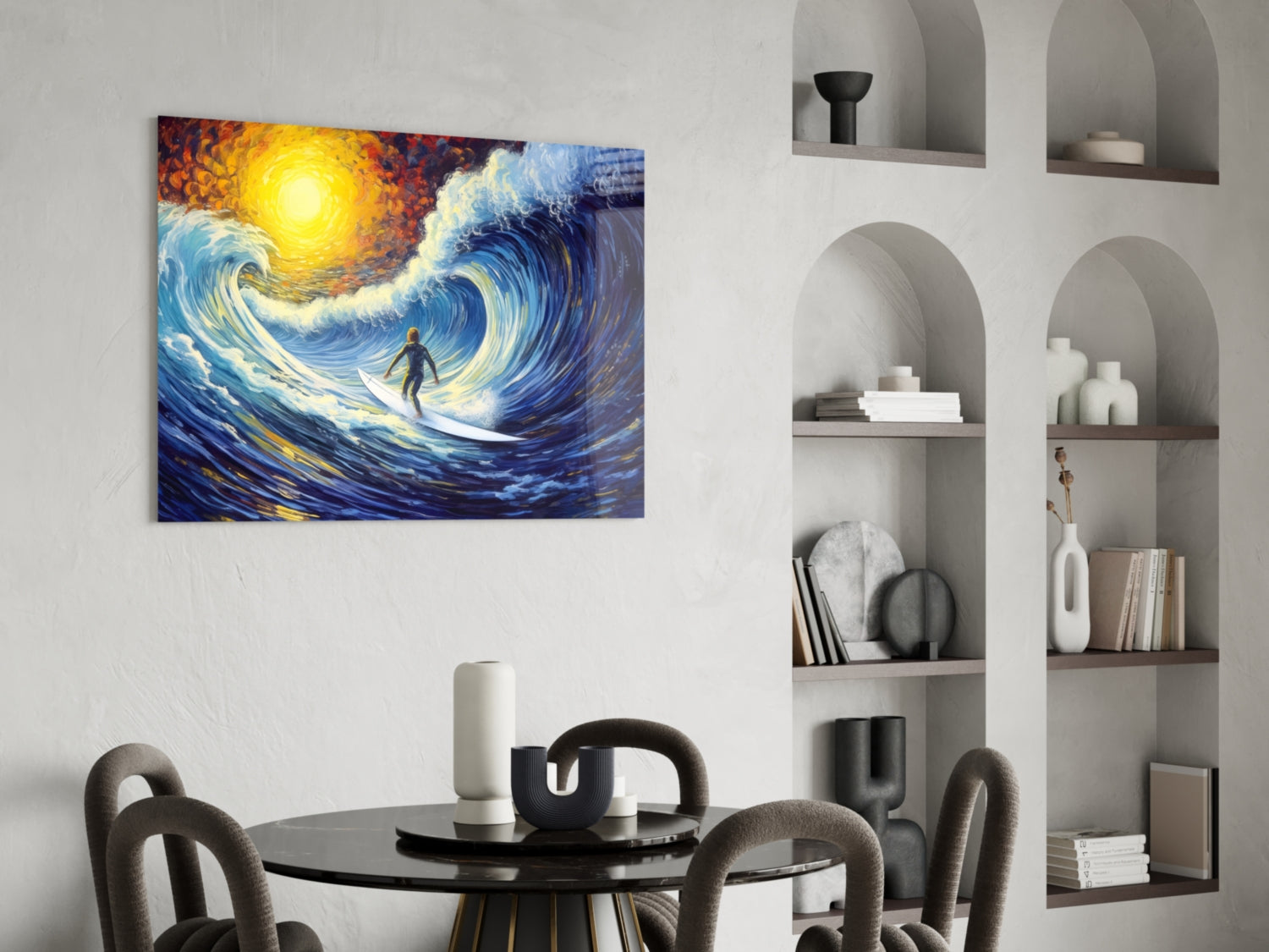 Waves Glass Wall Art || Designer Collection.