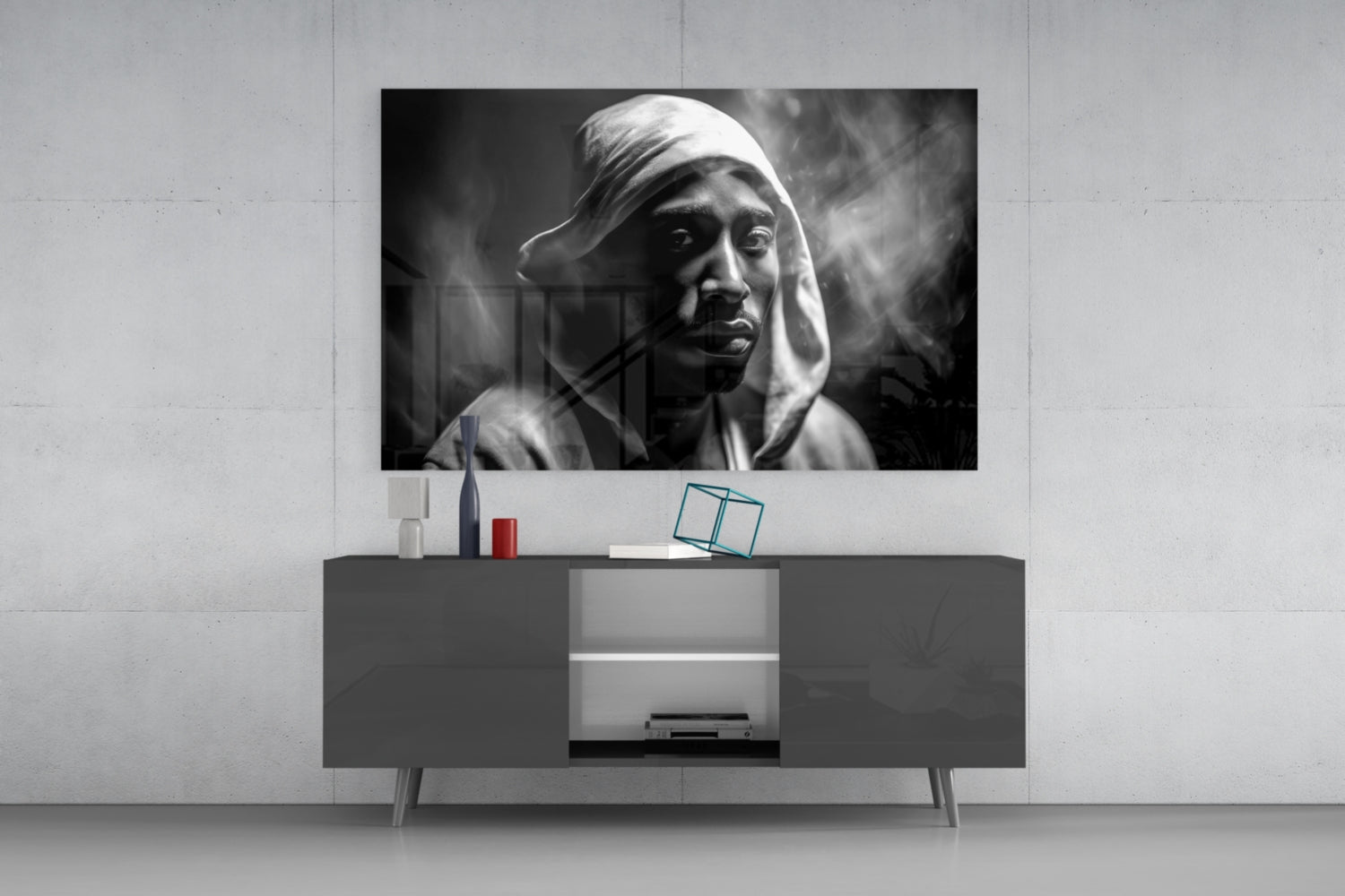 Tupac Glass Wall Art || Designer Collection.